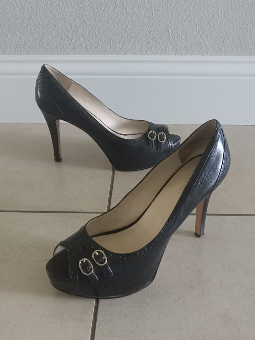 Nine West Chyna Platform Peephole Heels